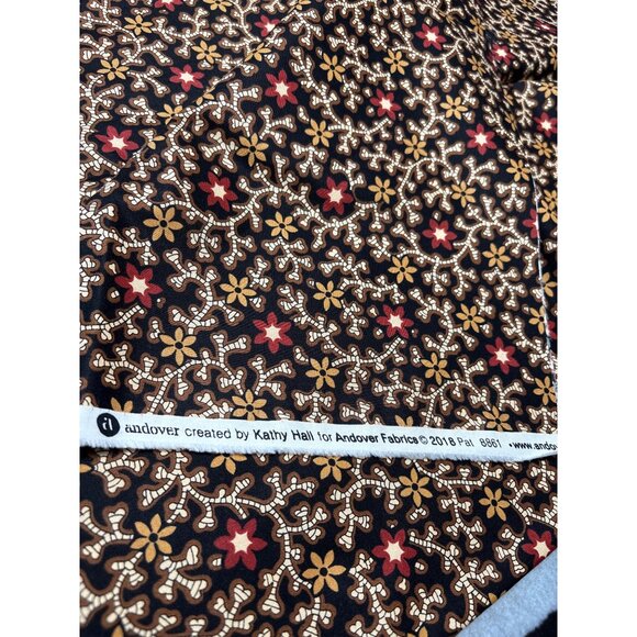 Kathy Hall for Andover Fabrics Floral Print Cotton 1/2 yard x 44" Craft Material - Picture 3 of 4